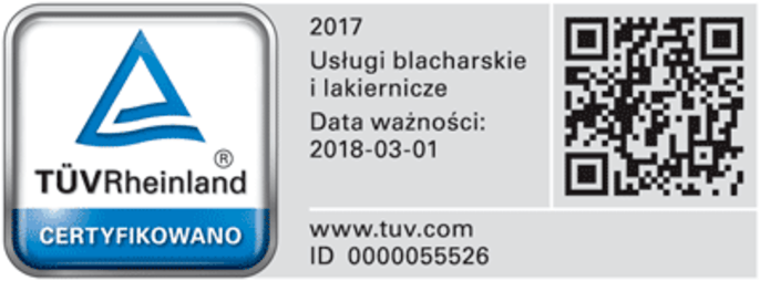 Certyfikat TUV Rheinland